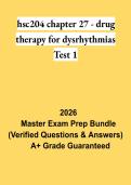HSC204 Chapter 27 Drug Therapy for Dysrhythmias Test 1 PDF &vert; Study Guide&comma; Practice Questions & Pharmacology Review 2026