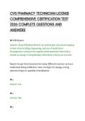CVS PHARMACY TECHNICIAN LICENSE&NewLine;COMPREHENSIVE CERTIFICATION TEST&NewLine;2026 COMPLETE QUESTIONS AND&NewLine;ANSWERS