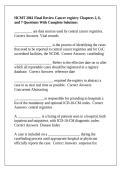 HCMT 2061 Final Review Cancer registry Chapters 2&comma; 6&comma; and 7 Questions With Complete Solutions