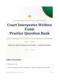 Court Interpreter Written Exam 2026&sol;2027 &ndash; Practice Question Bank with Verified Answers&NewLine;&NewLine;