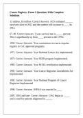 Cancer Registry&colon; Exam 1 Questions With Complete Solutions