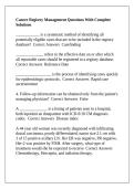Cancer Registry Management Questions With Complete Solutions
