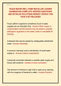 TEXAS WATER WELL PUMP INSTALLER LICENSE &NewLine;EXAMINATION COMPLETE VERIFIED QUESTIONS &NewLine;AND DETAILED SOLUTIONS NEWEST UPDATE THIS &NewLine;YEAR JUST RELEASED