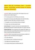 Virginia DEQ ESC Certification Exam &vert; Complete &NewLine;Practice  QUESTIONs&comma; Verified Answers & Detailed &NewLine;Rationales &lpar;2026&sol;2027&rpar;  