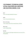 CVS PHARMACY TECHNICIAN LICENSE&NewLine;ACTUAL EXAM PAPER 2026 QUESTIONS&NewLine;AND SOLUTIONS GRADED A PLUS