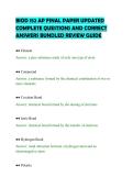 BIOD 152 AP FINAL PAPER UPDATED&NewLine;COMPLETE QUESTIONS AND CORRECT&NewLine;ANSWERS BUNDLED REVIEW GUIDE&NewLine;