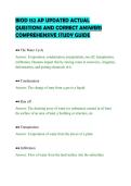BIOD 152 AP UPDATED ACTUAL&NewLine;QUESTIONS AND CORRECT ANSWERS&NewLine;COMPREHENSIVE STUDY GUIDE&NewLine;