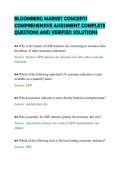 BLOOMBERG MARKET CONCEPTS&NewLine;COMPREHENSIVE ASSESSMENT COMPLETE&NewLine;QUESTIONS AND VERIFIED SOLUTIONS&NewLine;
