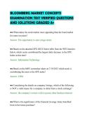 BLOOMBERG MARKET CONCEPTS&NewLine;EXAMINATION TEST VERIFIED QUESTIONS&NewLine;AND SOLUTIONS GRADED A&plus;