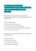 BLS INSTRUCTOR ESSENTIALS&NewLine;COMPREHENSIVE EXAM PREP QUESTIONS&NewLine;AND SOLUTIONS VERIFIED STUDY&NewLine;RESOURCE