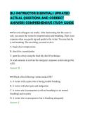 BLS INSTRUCTOR ESSENTIALS UPDATED&NewLine;ACTUAL QUESTIONS AND CORRECT&NewLine;ANSWERS COMPREHENSIVE STUDY GUIDE&NewLine;