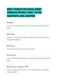 BNSF CONDUCTOR EXAM SCRIPT&NewLine;PREMIUM REVIEW SHEET TESTED&NewLine;QUESTIONS AND ANSWERS&NewLine;