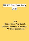NR507 Final Exam Study Guide PDF &vert; Advanced Pathophysiology Practice Questions&comma; Detailed Answers & Review 2026