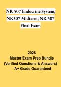 NR507 Endocrine System&comma; Midterm & Final Exam PDF &vert; Advanced Pathophysiology Study Guide&comma; Practice Questions & Review 2026