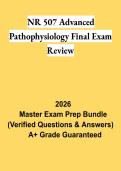 NR507 Advanced Pathophysiology Final Exam Review PDF &vert; Study Guide&comma; Practice Questions & Comprehensive Review 2026