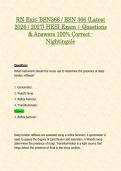 RN Exit&colon; BSN366 &sol; BSN 366 &lpar;Latest 2026 &sol; 2027&rpar; HESI Exam &vert; Questions & Answers 100&percnt; Correct - Nightingale