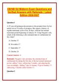 OB&sol;NB SU Midterm Exam Questions and Verified Answers with Rationale &vert; Latest Edition 2026&sol;2027 