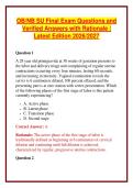 OB&sol;NB SU Final Exam Questions and Verified Answers with Rationale &vert; Latest Edition 2026&sol;2027 