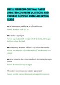 BRC2U RIDERCOACH FINAL PAPER&NewLine;UPDATED COMPLETE QUESTIONS AND&NewLine;CORRECT ANSWERS BUNDLED REVIEW&NewLine;GUIDE