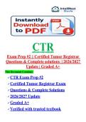 CTR Practice Exam &num;2 Questions With Complete Solutions