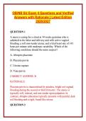 OB&sol;NB SU Exam 4 Questions and Verified Answers with Rationale &vert; Latest Edition 2026&sol;2027