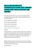 BSN 315 HESI RN SPECIALTY&NewLine;PHARMACOLOGY EXAM SCRIPT PREMIUM&NewLine;REVIEW SHEET TESTED QUESTIONS AND&NewLine;ANSWERS