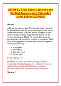 OB&sol;NB SU Final Exam Questions and Verified Answers with Rationale &vert; Latest Edition 2026&sol;2027 