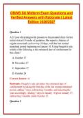 OB&sol;NB SU Midterm Exam Questions and Verified Answers with Rationale &vert; Latest Edition 2026&sol;2027 