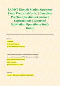 LADWP Electric Station Operator &NewLine;Exam Prep 2026&sol;2027 &vert; Complete &NewLine;Practice Questions & Answer &NewLine;Explanations &vert; Electrical &NewLine;Substation Operations Study &NewLine;Guide 