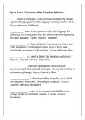 Pysch Exam 2 Questions With Complete Solutions