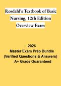 Rosdahl's Textbook of Basic Nursing&comma; 12th Edition Overview Exam PDF &vert; Study Guide&comma; Practice Questions & Review 2026