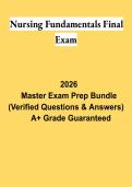 Nursing Fundamentals Final Exam PDF &vert; Study Guide&comma; Practice Questions&comma; Detailed Answers & Comprehensive Review 2026
