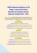 UXDI Professional Diploma in UX Design &vert; Latest Actual Exam Questions & Complete Answers &lpar;Expertly Verified&rpar; 2026 &ndash; 2027&period; &NewLine;