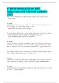 FISDAP Medical Exam EMT Questions and Answers Updated 2026