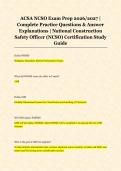 ACSA NCSO Exam Prep 2026&sol;2027 &vert; &NewLine;Complete Practice Questions & Answer &NewLine;Explanations &vert; National Construction &NewLine;Safety Officer &lpar;NCSO&rpar; Certification Study &NewLine;Guide