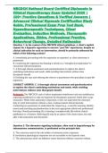 NBCDCH National Board Certified Diplomate in Clinical Hypnotherapy Exam Updated 2026 &vert; 100&plus; Practice Questions & Verified Answers &vert; Advanced Clinical Hypnosis Certification Study Guide&comma; Professional Exam Prep Test Bank&comma; Hypnotherapeutic Techniques&comma; Client