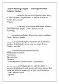 General Psychology Chapter 12 and 13 Question With Complete Solutions