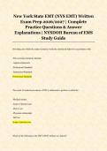 New York State EMT &lpar;NYS EMT&rpar; Written &NewLine;Exam Prep 2026&sol;2027 &vert; Complete &NewLine;Practice Questions & Answer &NewLine;Explanations &vert; NYSDOH Bureau of EMS &NewLine;Study Guide 