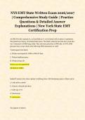 NYS EMT State Written Exam 2026&sol;2027 &NewLine;&vert; Comprehensive Study Guide &vert; Practice &NewLine;Questions & Detailed Answer &NewLine;Explanations &vert; New York State EMT &NewLine;Certification Prep 