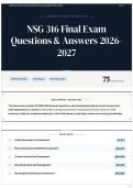 NSG 316 Final Exam Questions & Answers 2026&sol;2027