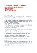 CPR TEST&colon; AMERICAN HEART ASSOCIATION APRIL 2026 QUESTIONS&NewLine; AND ANSWERS&NewLine;