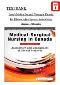 Test Bank for Lewis's Medical-Surgical Nursing in Canada&comma; 4th Edition &vert; Chapters 1&ndash;72 Complete &vert; Latest Study Guide 2026 &vert; Jane Tyerman & Shelley Cobbett