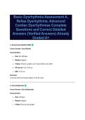 Basic Dysrhythmia Assessment A&comma; Relias Dysrhythmia&comma; Advanced Cardiac Dysrhythmias Complete Questions and Correct Detailed Answers &lpar;Verified Answers&rpar; Already Graded A&plus;