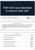 NURS 316 Exam 1 Questions & Answers 2026&sol;2027