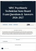 SBVC Psychiatric Technician State Board Exam Questions & Answers 2026-2027