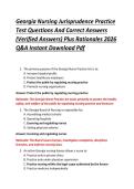Georgia Nursing Jurisprudence Practice &NewLine;Test Questions And Correct Answers &NewLine;&lpar;Verified Answers&rpar; Plus Rationales 2026 &NewLine;Q&A Instant Download Pdf 