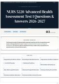NURS 5220 Advanced Health Assessment Test 1 Questions & Answers 2026-2027