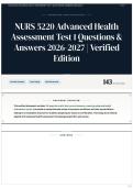 NURS 5220 Advanced Health Assessment Test 1 Questions & Answers 2026-2027 &vert; Verified Edition