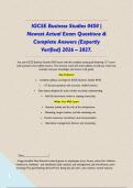 IGCSE Business Studies 0450 &vert; Newest Actual Exam Questions & Complete Answers &lpar;Expertly Verified&rpar; 2026 &ndash; 2027&period;&NewLine;