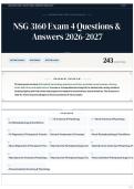 NSG 3160 Exam 4 Questions & Answers 2026-2027